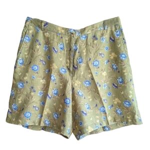 Rafaella Sport Women's 100% Linen Floral Shorts Size 14